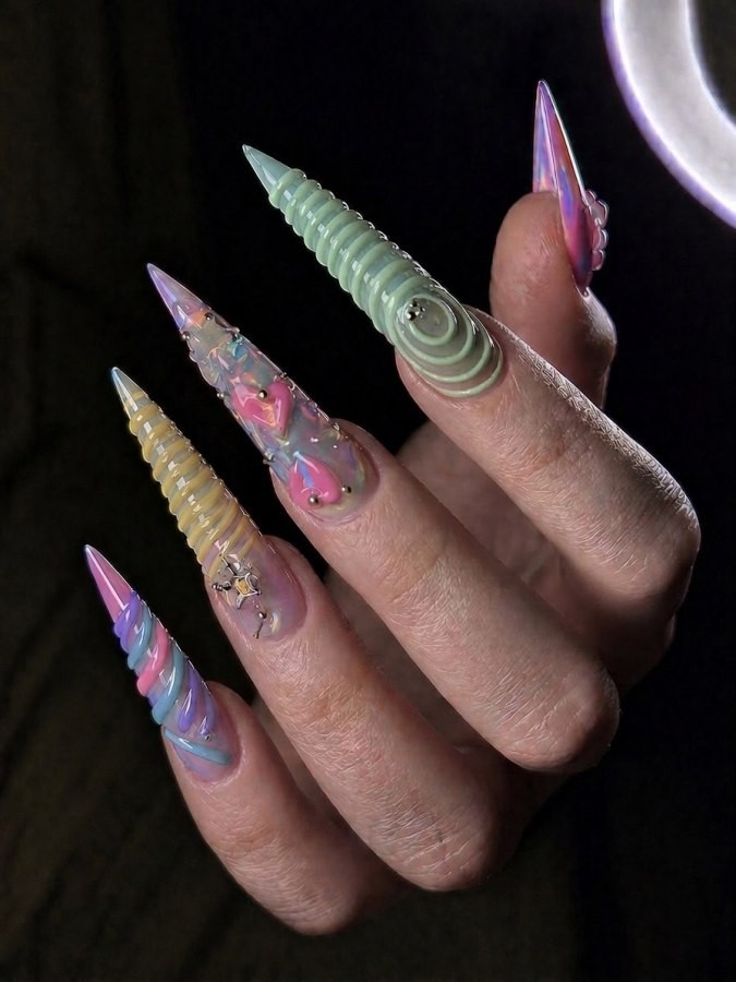 Nail photo with small skin wounds after